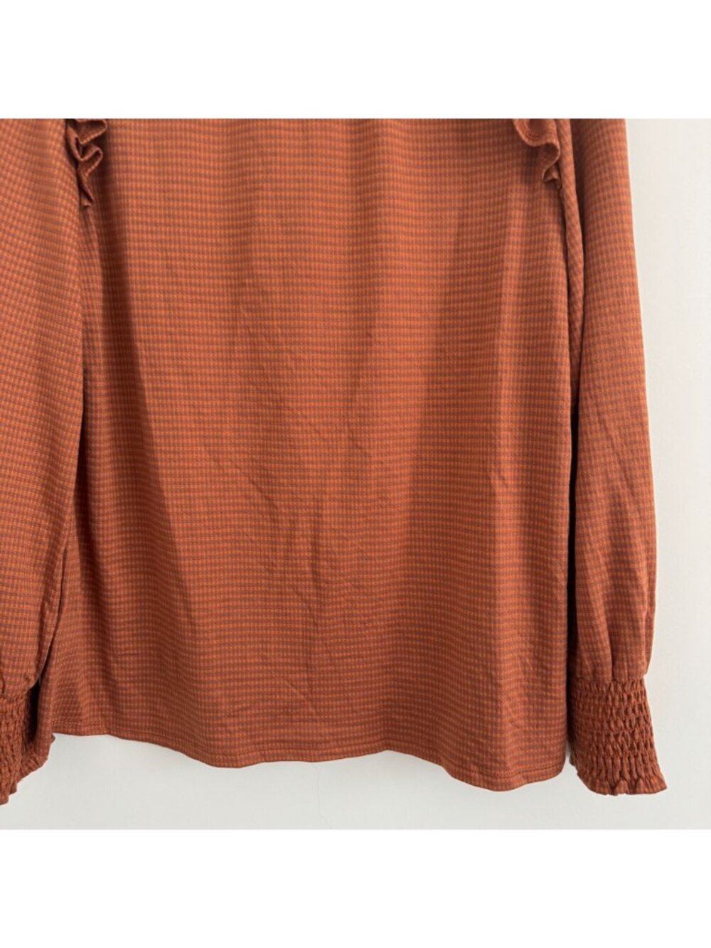 Kaileigh Women Long Sleeve Ruffle With Smocked Cuffs Blouse Top Size M - Picture 8 of 9